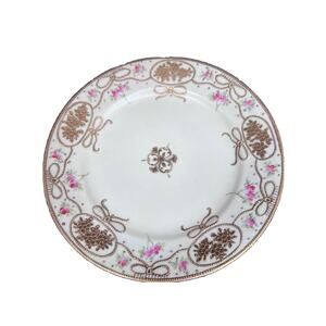 Antique c.1891 NIPPON Hand Painted Gold Beaded 7.5” Plate